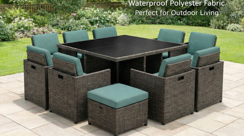 12pc rattan garden furniture - rattan,