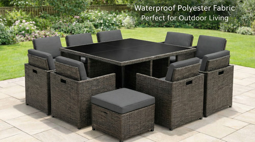 12pc rattan garden furniture - rattan,