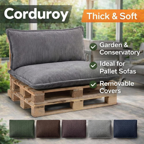 Corduroy pallet sofa cushions - sofa,
